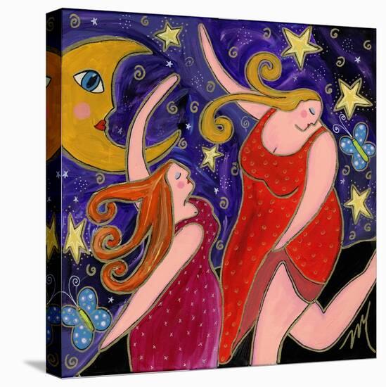 Big Diva Moon Goddesses Dancing-Wyanne-Stretched Canvas