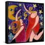 Big Diva Moon Goddesses Dancing-Wyanne-Framed Stretched Canvas