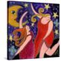 Big Diva Moon Goddesses Dancing-Wyanne-Stretched Canvas