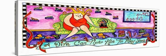 Big Diva Never Too Many Shoes-Wyanne-Stretched Canvas