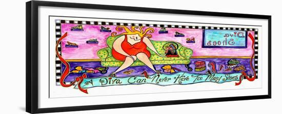 Big Diva Never Too Many Shoes-Wyanne-Framed Giclee Print