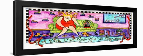 Big Diva Never Too Many Shoes-Wyanne-Framed Giclee Print