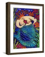 Big Diva Redhead Mermaid-Wyanne-Framed Giclee Print