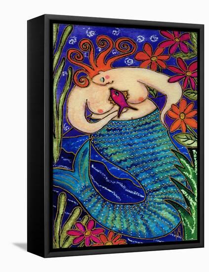 Big Diva Redhead Mermaid-Wyanne-Framed Stretched Canvas