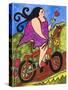 Big Diva Riding Bicycle-Wyanne-Stretched Canvas