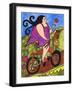 Big Diva Riding Bicycle-Wyanne-Framed Giclee Print