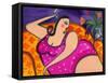 Big Diva Smoking-Wyanne-Framed Stretched Canvas