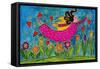 Big Diva Sprinkling Garden with Love-Wyanne-Framed Stretched Canvas