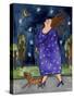 Big Diva Walking Little Dog-Wyanne-Stretched Canvas