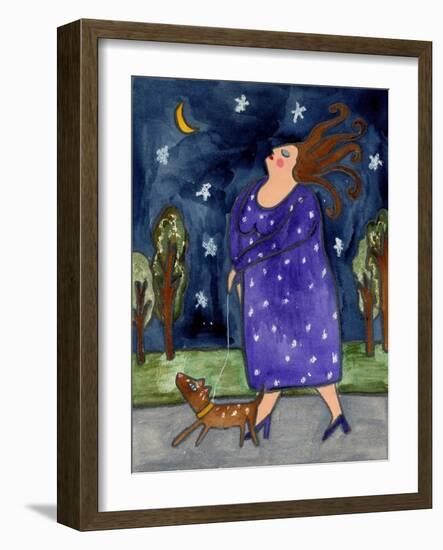 Big Diva Walking Little Dog-Wyanne-Framed Giclee Print