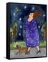 Big Diva Walking Little Dog-Wyanne-Framed Stretched Canvas