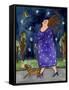 Big Diva Walking Little Dog-Wyanne-Framed Stretched Canvas