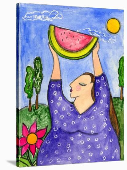 Big Diva with Watermelon-Wyanne-Stretched Canvas