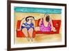 Big Divas Lounging on the Beach-Wyanne-Framed Giclee Print