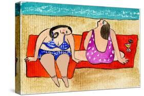 Big Divas Lounging on the Beach-Wyanne-Stretched Canvas