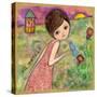 Big Eyed Girl Au Revoir-Wyanne-Stretched Canvas