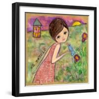 Big Eyed Girl Au Revoir-Wyanne-Framed Giclee Print