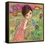 Big Eyed Girl Au Revoir-Wyanne-Framed Stretched Canvas