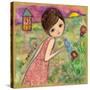 Big Eyed Girl Au Revoir-Wyanne-Stretched Canvas