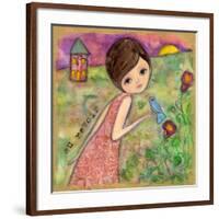 Big Eyed Girl Au Revoir-Wyanne-Framed Giclee Print