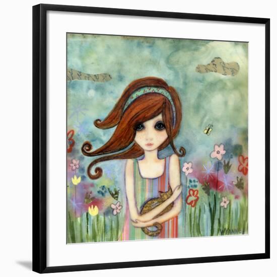 Big Eyed Girl Bad Kitty-Wyanne-Framed Giclee Print