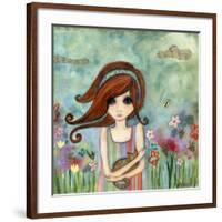 Big Eyed Girl Bad Kitty-Wyanne-Framed Giclee Print