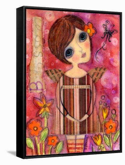 Big Eyed Girl Blossom Fairy-Wyanne-Framed Stretched Canvas