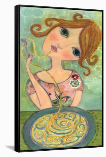 Big Eyed Girl Bon Appetit-Wyanne-Framed Stretched Canvas