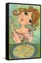 Big Eyed Girl Bon Appetit-Wyanne-Framed Stretched Canvas