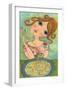 Big Eyed Girl Bon Appetit-Wyanne-Framed Premium Giclee Print