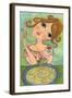 Big Eyed Girl Bon Appetit-Wyanne-Framed Giclee Print