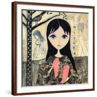Big Eyed Girl Broken Heart-Wyanne-Framed Giclee Print