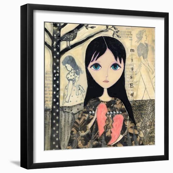 Big Eyed Girl Broken Heart-Wyanne-Framed Giclee Print