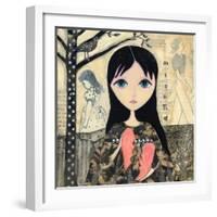 Big Eyed Girl Broken Heart-Wyanne-Framed Giclee Print