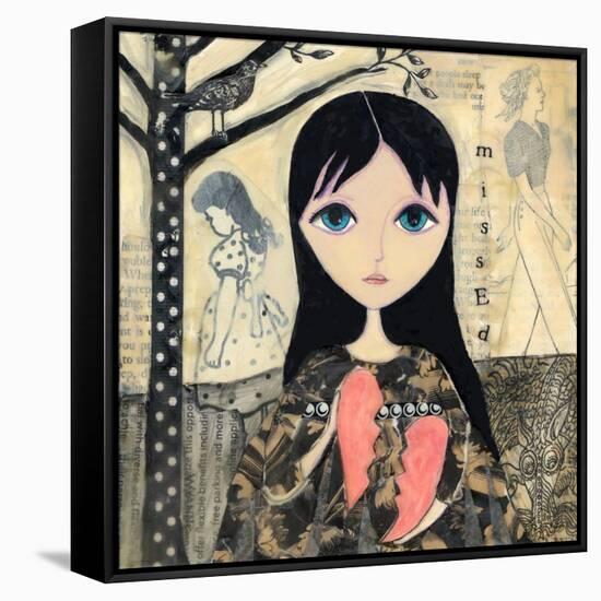 Big Eyed Girl Broken Heart-Wyanne-Framed Stretched Canvas