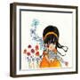 Big Eyed Girl Butterflies and Bees-Wyanne-Framed Giclee Print