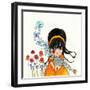 Big Eyed Girl Butterflies and Bees-Wyanne-Framed Giclee Print