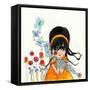 Big Eyed Girl Butterflies and Bees-Wyanne-Framed Stretched Canvas