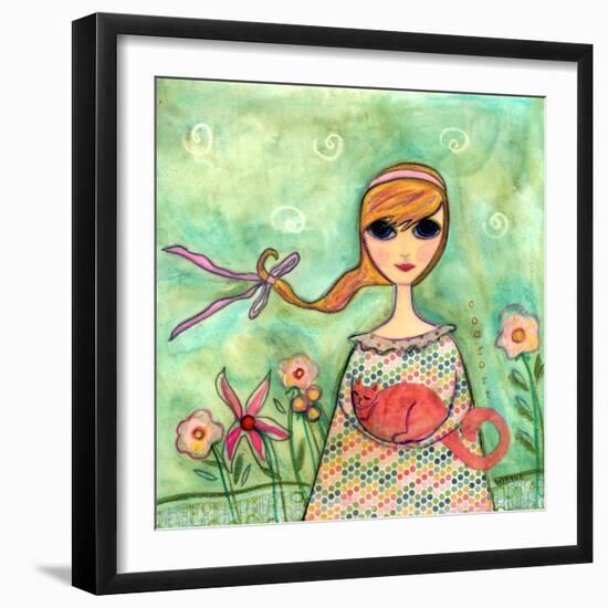 Big Eyed Girl Comfort-Wyanne-Framed Giclee Print