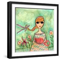 Big Eyed Girl Comfort-Wyanne-Framed Giclee Print
