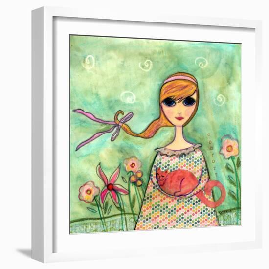 Big Eyed Girl Comfort-Wyanne-Framed Giclee Print