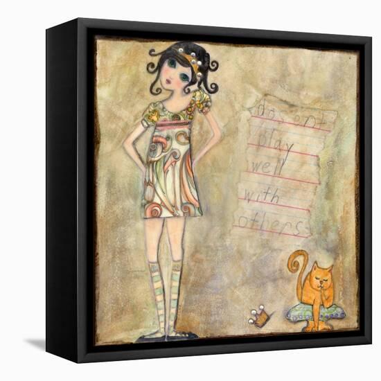 Big Eyed Girl Doesn't Play Well with Others-Wyanne-Framed Stretched Canvas