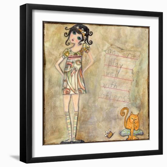 Big Eyed Girl Doesn't Play Well with Others-Wyanne-Framed Premium Giclee Print