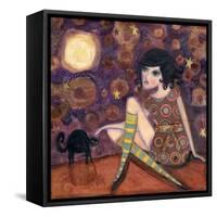 Big Eyed Girl Full Moon-Wyanne-Framed Stretched Canvas