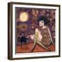 Big Eyed Girl Full Moon-Wyanne-Framed Giclee Print