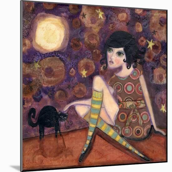 Big Eyed Girl Full Moon-Wyanne-Mounted Giclee Print