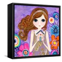 Big Eyed Girl Home Is Where Your Heart Is-Wyanne-Framed Stretched Canvas