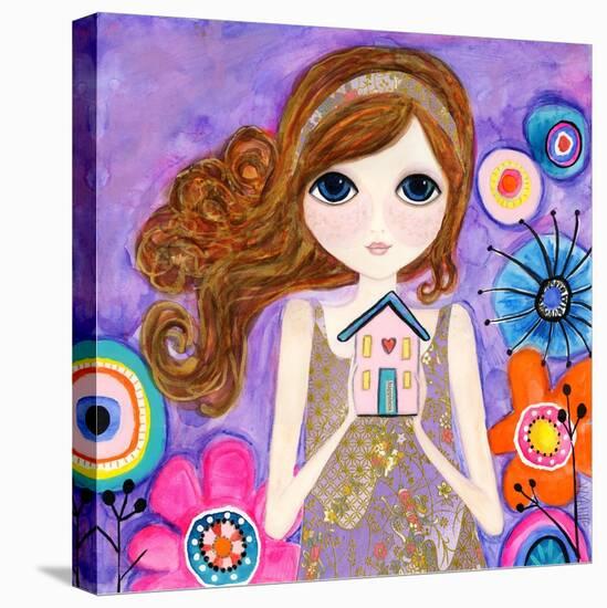 Big Eyed Girl Home Is Where Your Heart Is-Wyanne-Stretched Canvas