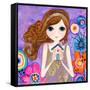 Big Eyed Girl Home Is Where Your Heart Is-Wyanne-Framed Stretched Canvas