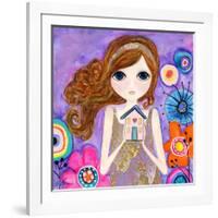 Big Eyed Girl Home Is Where Your Heart Is-Wyanne-Framed Giclee Print